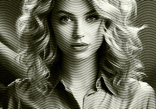 Wavy Line Engraved Photo Effect
