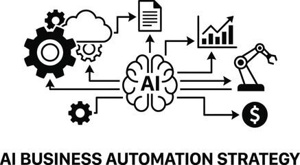 Obraz premium Business Automation Strategy Powered by AI Technology