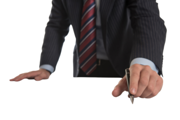 Business Person Signing Isolated