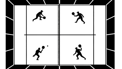 Vector illustration of a football player silhouette in action with soccer people design elements for a sport fitness banner