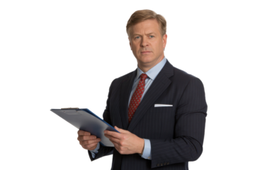 Businessman Holding a Clipboard