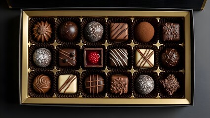 Box of chocolates top view