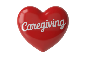 Caregiving Heart on Transparent Background