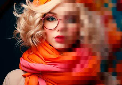 Colorful Pixelated Noise Photo Effect