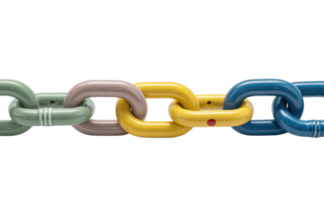 Colorful Plastic Chain on Transparent Background