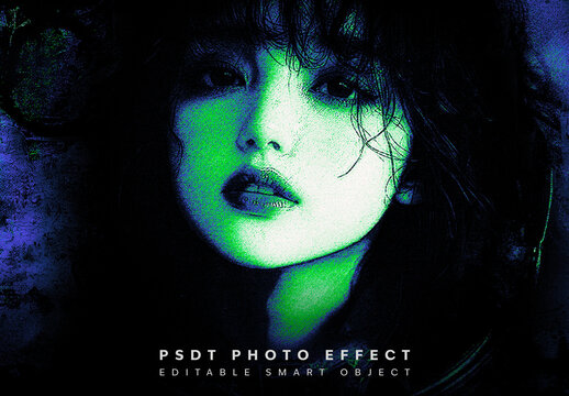 Green And Blue Grunge Paper Texture Photo Effect