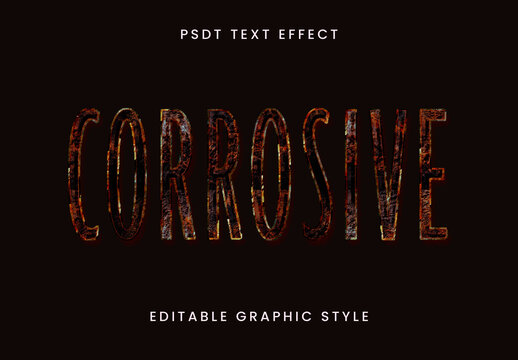 Orange And Black Corroded Metal Text Effect Rusty Grunge Font