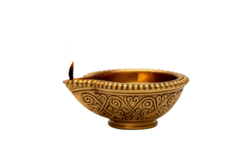 Diwali Oil Lamp with Transparent Background