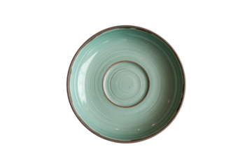 Empty Teal Saucer with Transparent Background