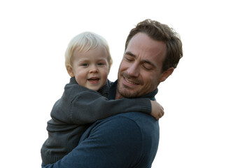 Father and Son with Transparent Background