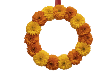 Floral Wreath with Marigolds