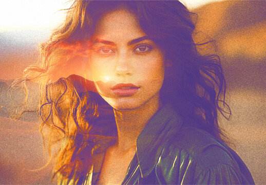 Yellow And Purple Double Exposure Photo Effect