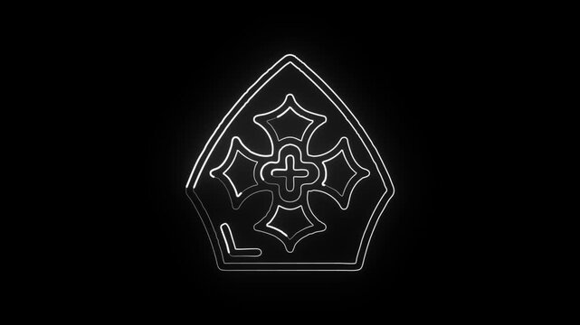 Pope crown icon. Papal tiara religious symbol flat vector free icon isolated on transparent background