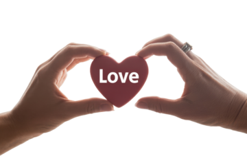 Love heart held by hands