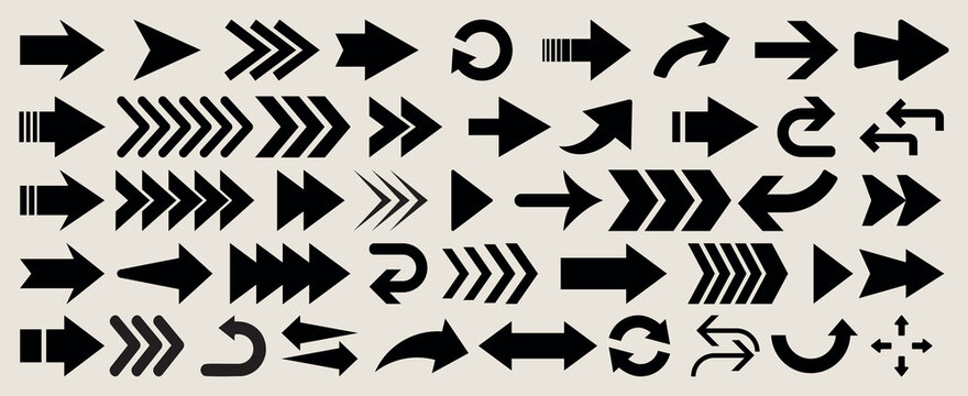 Black arrow icon set. Title Arrow icon set.. Cursor. Arrow vector icon. Modern simple arrows.  Black direction pointer. Vector illustration.