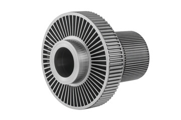 Metal Turbine Rotor on Black