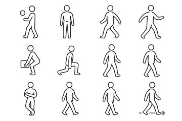 Vector controlled lifting mindful extension daily upright icons mobility icon path swing