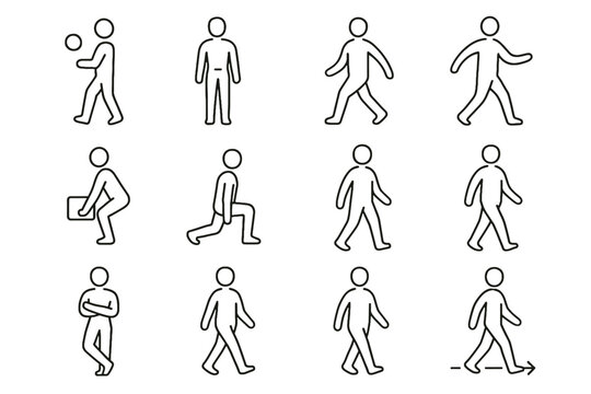 Vector controlled lifting mindful extension daily upright icons mobility icon path swing