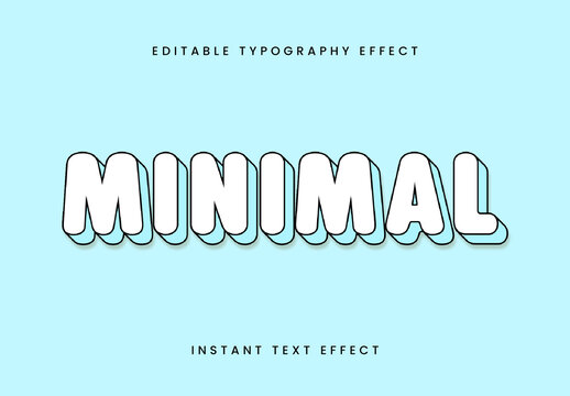 White And Blue Simple 3D Outlined Text Effect Bold Block Outline Font