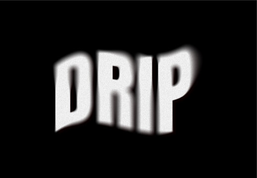 White And Black Blurred Spray Text Effect Wave Distorted Font