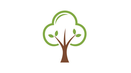 Obraz premium Simple Green Tree Logo Design Element.