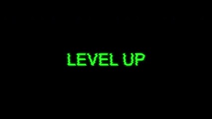 Level up gaming retro pixel video game achievement perfect for game streams, digital art projects, or motivational content. - Powered by Adobe