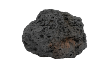 Porous Volcanic Rock on Transparent Background