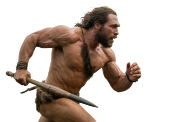 Running Neanderthal with spear isolated