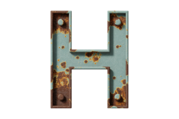Rusty Metal Letter H