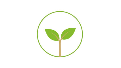 Green Sprout Seedling in Circle Logo.