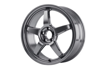 Fototapeta premium Silver Car Wheel Rim on Isolated Background