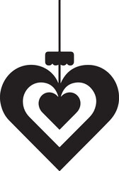 Obraz premium Minimal Hanging Ornament SVG with Layered Heart Geometry – No Inner Cuts Clean Vector Design