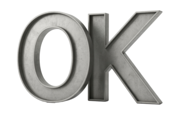 Stone "OK" Isolated on Transparent Background