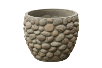 Stone Planter on Transparent Background