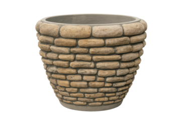Stone-look planter, isolated