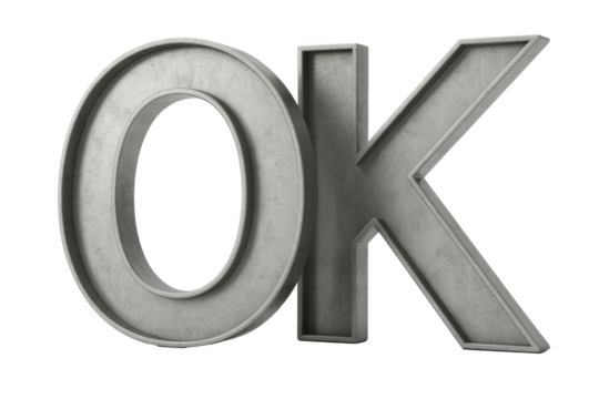 Stone "OK" Isolated on Transparent Background - Powered by Adobe