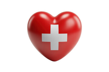 Obraz premium Switzerland Flag Heart Shape