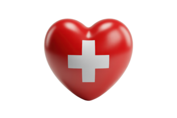Switzerland Flag Heart Shape