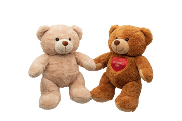 Obraz premium Teddy Bears Holding Hands for Valentine's Day