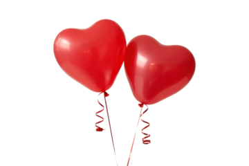 Two Red Heart Balloons