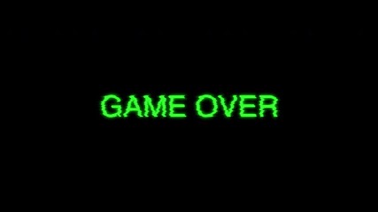 Game over retro vintage arcade glitch gaming, suitable for video game themes, failure screens, digital design elements, or nostalgic projects. - Powered by Adobe