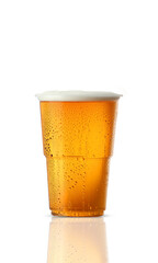 plastic mug of beer
