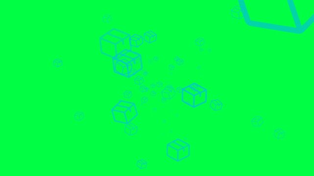 Simple animated minimalist package box icon isolated on green screen for easy keying and overlay. Ideal for app interfaces, software demos, motion graphics, infographic videos