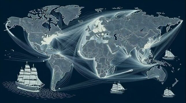 Exploring Global Connections Through Maritime Routes and Network Maps