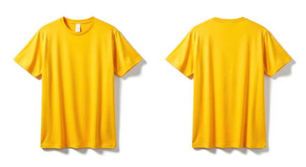 Blank kids t shirt mockup front back view. Isolated on white background. Plain light blue shirt in studio. Casual wear. Empty design template. Short sleeve apparel.