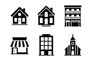 Fototapeta premium Urban Architecture and Real Estate Building Vector Icons