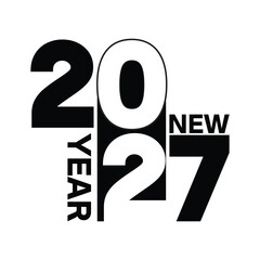 2027 new year text design  