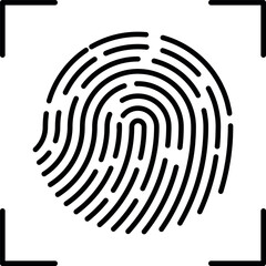 Minimal fingerprint design symbolizing identity, security, and biometric authentication