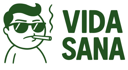 Design of funny healthy life message in spanish