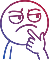 Design of funny thinking face